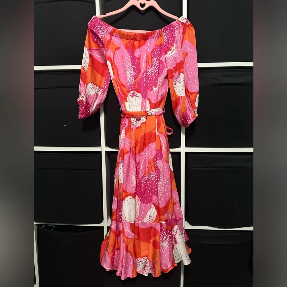 Trina Turk Floral Pink and Orange Dress - Picture 3 of 6